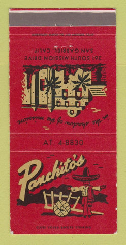 Matchbook Cover - Panchito's Mexican Restaurant San Gabriel CA 30 Strike