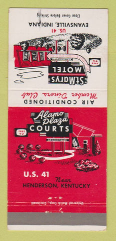 Matchbook Cover St Marys Motel Evansville IN Alamo Courts Henderson KY 30 Strike