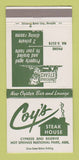 Matchbook Cover - Coy's Steak House Hot Springs National Park AR 30 Strike