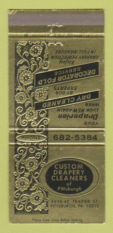 Matchbook Cover - Custom Drapery Cleaners Pittsburgh PA 30 Strike