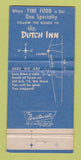 Matchbook Cover - Dutch Inn Laurel DE 30 Strike