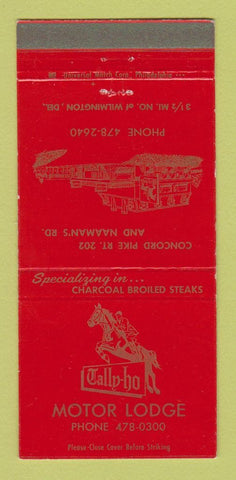 Matchbook Cover - Tally Ho Motor Lodge Wilmington DE 30 Strike
