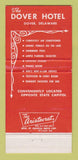 Matchbook Cover - Dover Hotel Dover DE 30 Strike