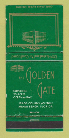 Matchbook Cover - Golden Gate Hotel Miami Beach FL WORN 30 Strike