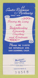 Matchbook Cover - Santos Robinson Mortuary Funeral San Leandro CA 30 Strike