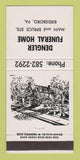 Matchbook Cover - Dengler Funeral Home Birdsboro PA 30 Strike