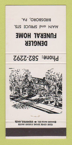 Matchbook Cover - Dengler Funeral Home Birdsboro PA 30 Strike