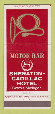 Matchbook Cover - Sheraton Cadillac Hotel Detroit MI 30 Strike