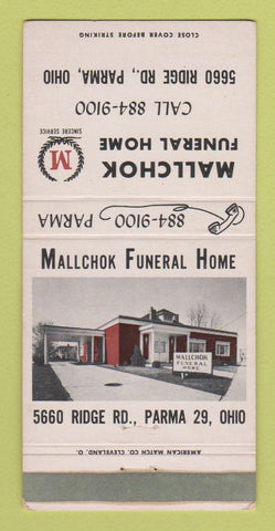 Matchbook Cover - Mallchok Funeral Home Parma OH WEAR 30 Strike