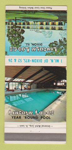 Matchbook Cover - Lincoln Lodge Dixon IL 30 Strike