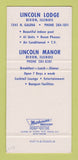 Matchbook Cover - Lincoln Lodge Dixon IL 30 Strike