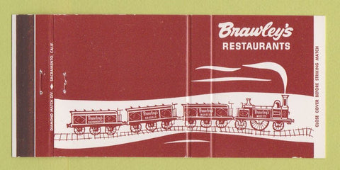 Matchbook Cover - Brawley's Restaurants Manteca Oakdale Modesto CA 30 Strike