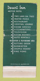 Matchbook Cover - Desert Inn Motor Hotel Lancaster CA 30 Strike