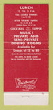 Matchbook Cover - Ted Lewis Restaurant Washington DC Crows Nest 30 Strike