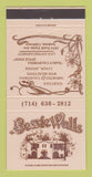 Matchbook Cover - Bessie Wells Restaurant Anaheim CA 30 Strike