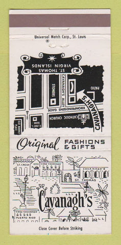 Matchbook Cover - Cavanagh's Clothes Gifts St Thomas Virgin Islands 30 Strike