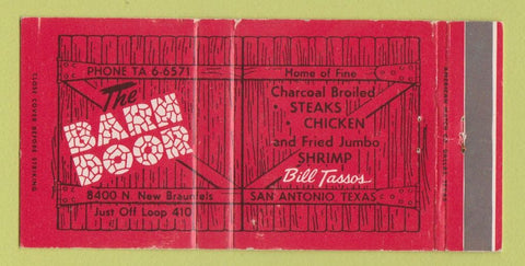 Matchbook Cover - Barn Door Restaurant San Antonio TX 30 Strike