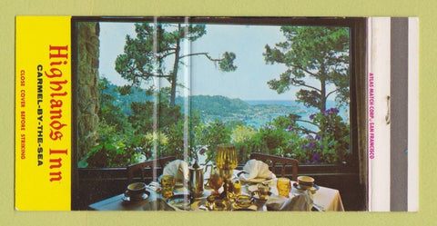 Matchbook Cover - Highlands Inn Carmel by the Sea CA 30 Strike