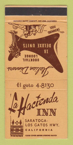 Matchbook Cover - La Hacienda Inn Los Gatos CA 30 Strike
