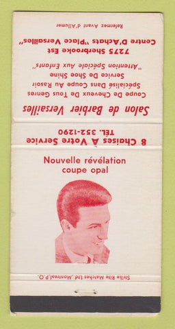 Matchbook Cover - Salon De Barbier Versailles QC barber shop WEAR 30 Strike