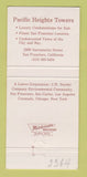 Matchbook Cover - Pacific Heights Towers San Francisco CA 30 Strike