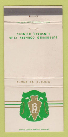 Matchbook Cover - Butterfield Country Club Hinsdale IL WEAR 30 Strike