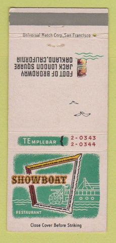 Matchbook Cover - Showboat Restaurant Oakland CA 30 Strike