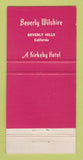Matchbook Cover - Beverly Wilshire Hotel Beverly Hills CA Kir keby 30 Strike