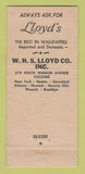 Matchbook Cover - Lloyd Wallpapers Chicago IL 30 Stick