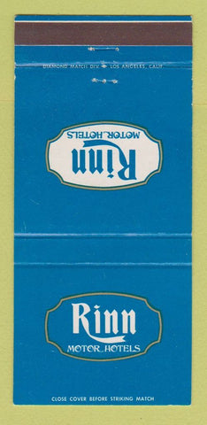 Matchbook Cover - Rinn Motor Hotels Salt Lake City Provo UT Omaha 30 Strike