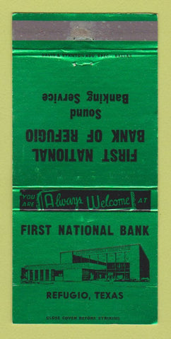 Matchbook Cover - First National Bank Refugio TX 30 Strike