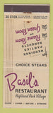 Matchbook Cover - Basil's Restaurant Highland Park Village Dallas TX 30 Stick