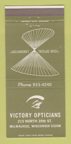 Matchbook Cover - Victory Opticians Milwaukee WI 30 Strike