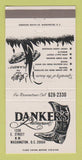 Matchbook Cover - Danker's Restaurant Washington DC 30 Strike