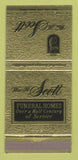Matchbook Cover - Wm Scott Funeral Home Evanston Glenview IL 30 Strike