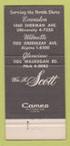 Matchbook Cover - Wm Scott Funeral Home Evanston Glenview IL 30 Strike