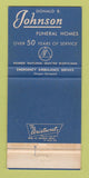Matchbook Cover Johnson Funeral Home Bedford Hudson Northfield OH WEAR 30 Strike