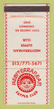 Matchbook Cover - Mediterranean Supper Club Cincinnati OH WEAR 30 Strike