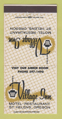 Matchbook Cover - Village Inn Motel Restaurant St Helens OR 30 Strike