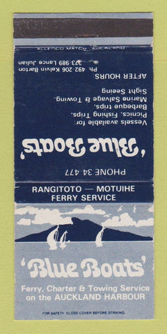 Matchbook Cover - Blue Boats Tours Auckland New Zealand WEAR 30 Strike