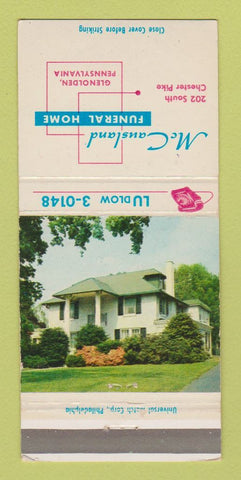 Matchbook Cover - McCausland Funeral Home Glenolden PA WEAR 30 Strike
