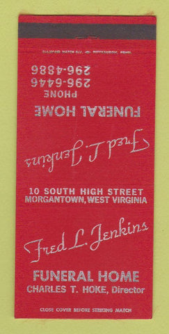 Matchbook Cover - Fred Jenkins Funeral Home Morgantown WV 30 Strike