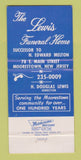 Matchbook Cover - Lewis Funeral Home Moorestown NJ 30 Strike