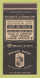 Matchbook Cover - Marott Hotel Indianapolis IN WEAR 30 Strike