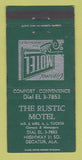 Matchbook Cover - Rustic Motel Deactur AL 30 Strike