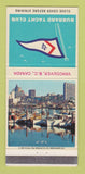 Matchbook Cover - Burrard Yacht Club Vancouver BC 30 Strike