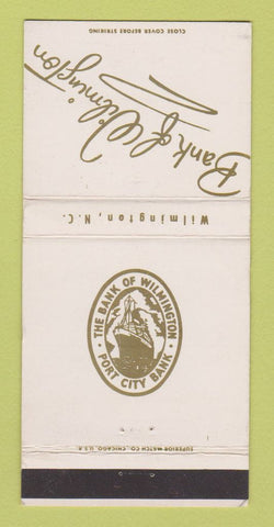 Matchbook Cover - Bank of Wilmington NC WEAR 30 Strike