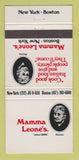 Matchbook Cover - Mamma Leone's Restaurants New York City Boston MA 30 Strike