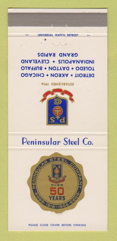 Matchbook Cover - Peninsular Steel 1966 Detroit Akron Toledo 30 Strike