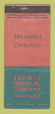 Matchbook Cover - Brown Furniture Grand Rapids MI WORN 21 Strike Feature